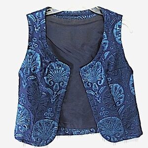 Vintage 70s Handmade Brocade Vest, Size S